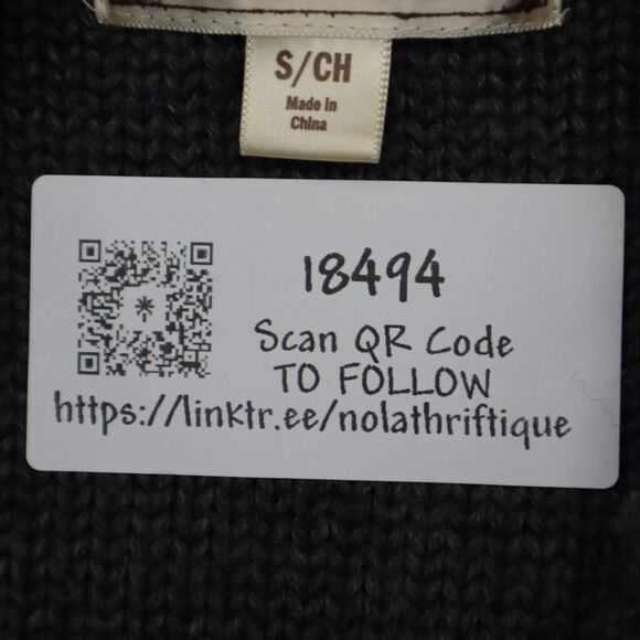 Decree Sweater Womens S Gray Cardigan Short Sleeve Button Cable Knit Acrylic - Picture 15 of 15